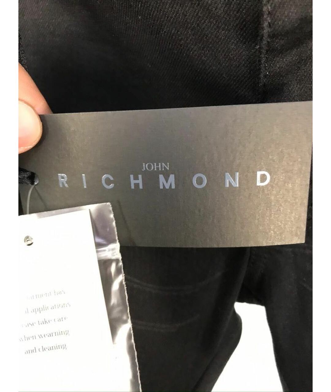 JOHN RICHMOND Черные хлопковые джинсы, фото 3