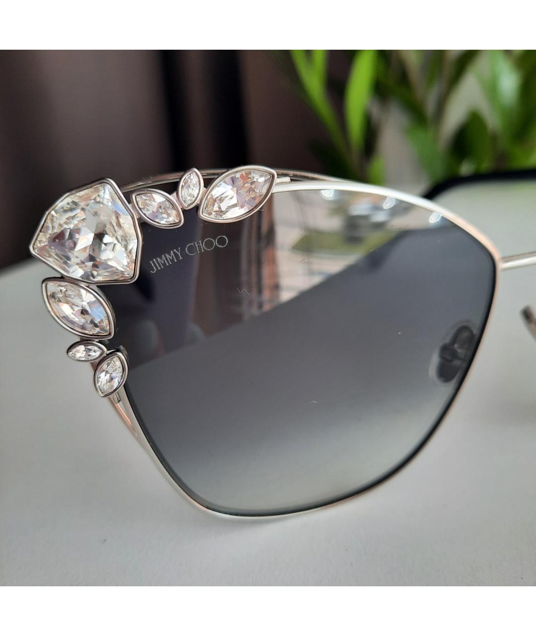 JIMMY CHOO Серебряные металлические солнцезащитные очки, фото 3