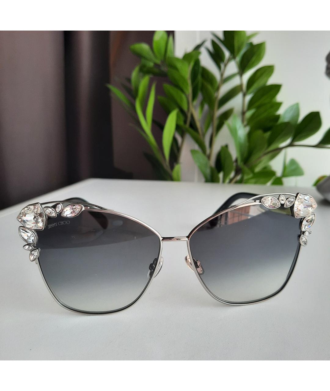 JIMMY CHOO Серебряные металлические солнцезащитные очки, фото 9