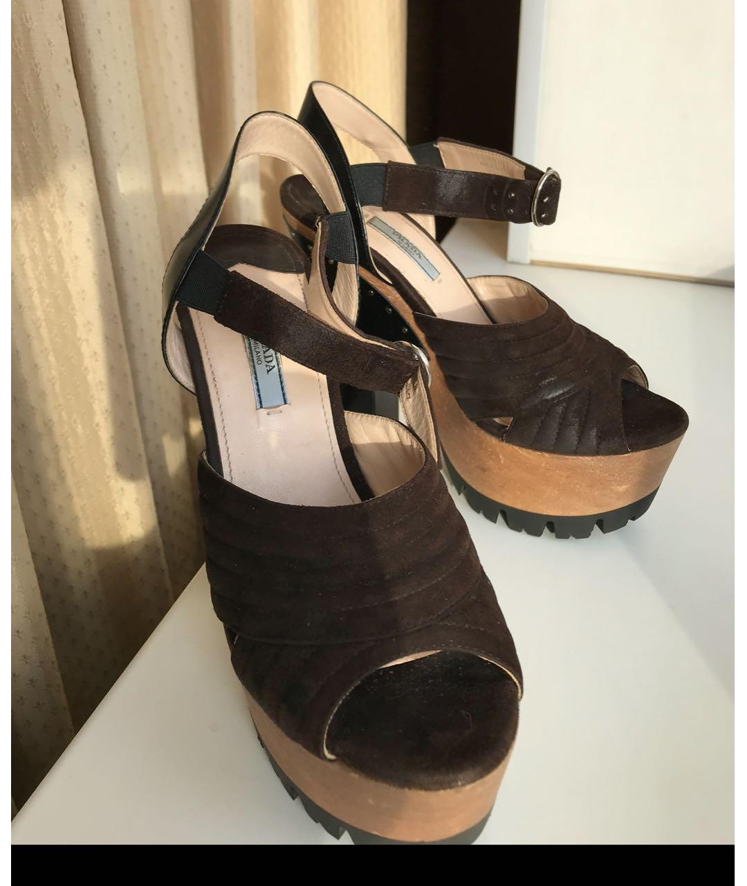 PRADA Черные кожаные туфли, фото 2