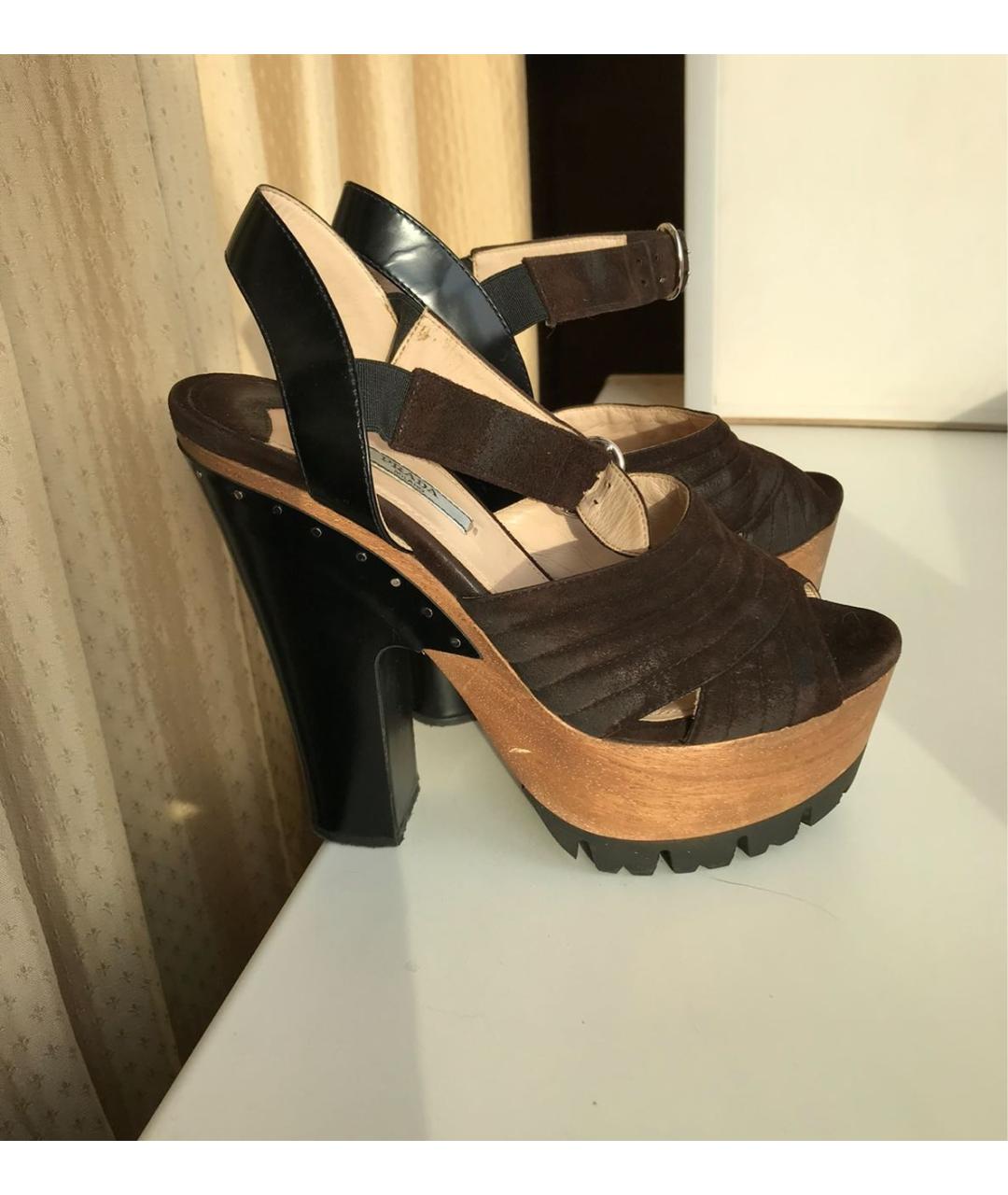 PRADA Черные кожаные туфли, фото 4