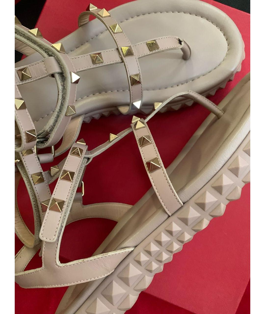 VALENTINO Розовые кожаные сандалии, фото 7