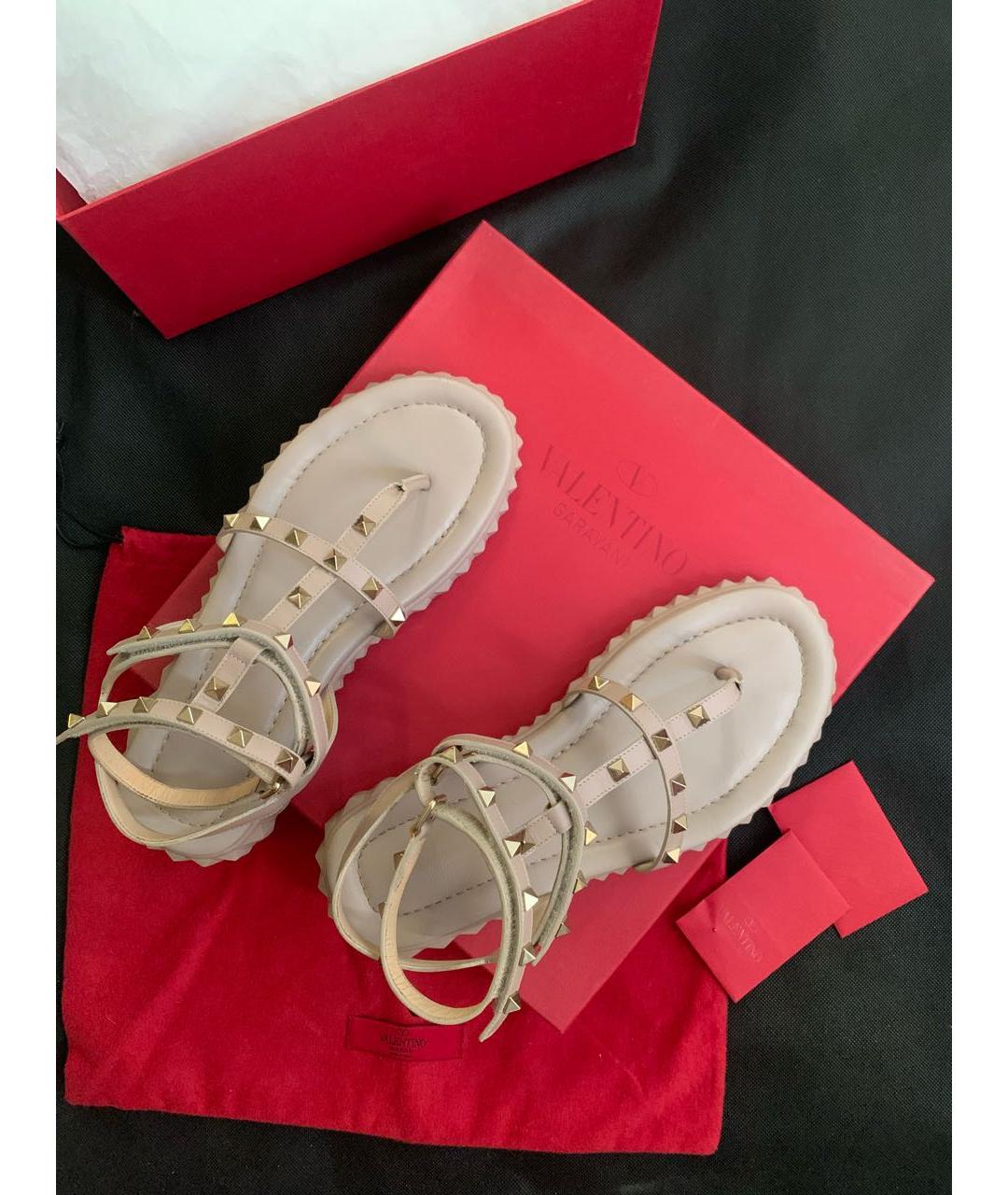 VALENTINO Розовые кожаные сандалии, фото 5