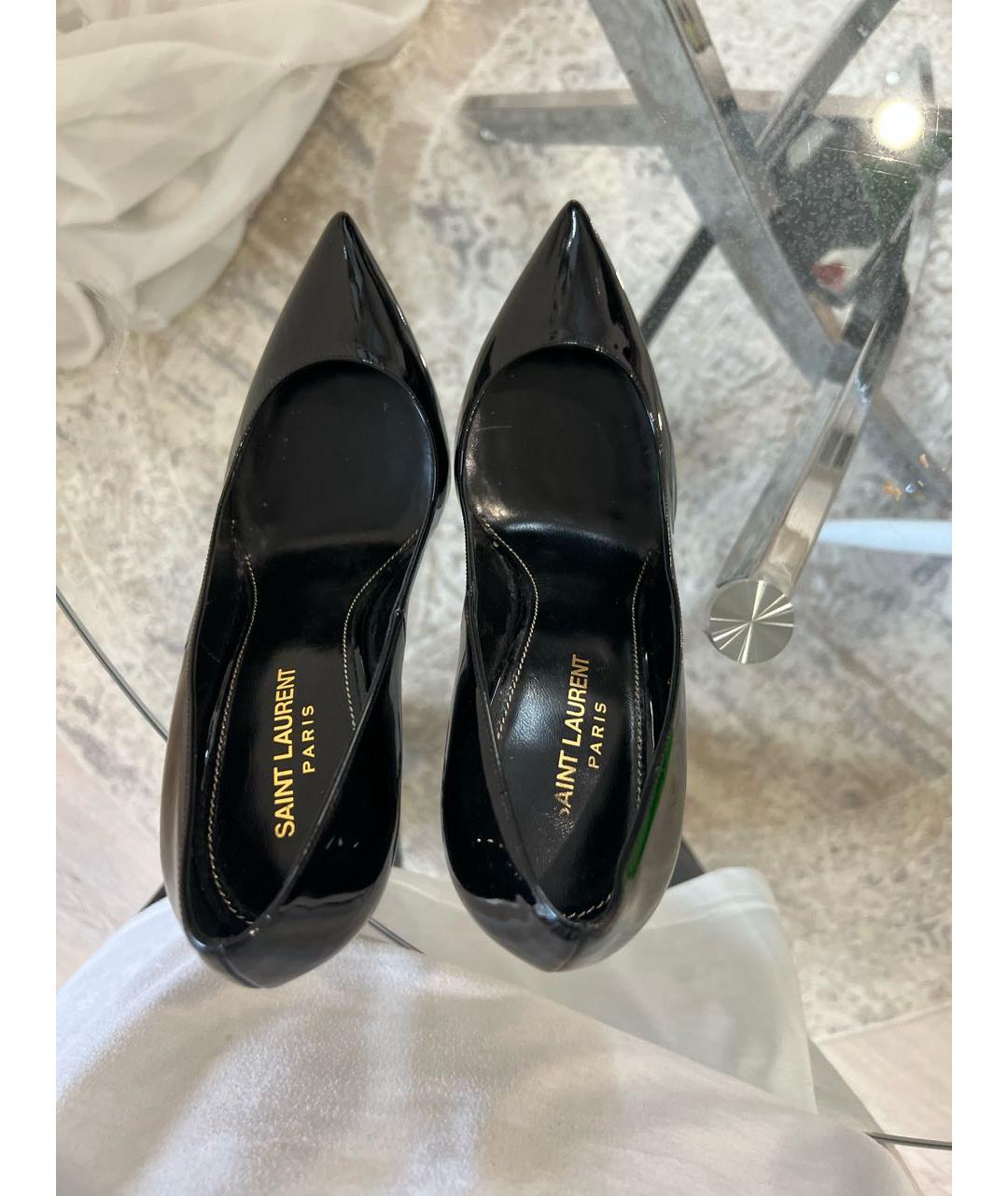 SAINT LAURENT Черные туфли из лакированной кожи, фото 3