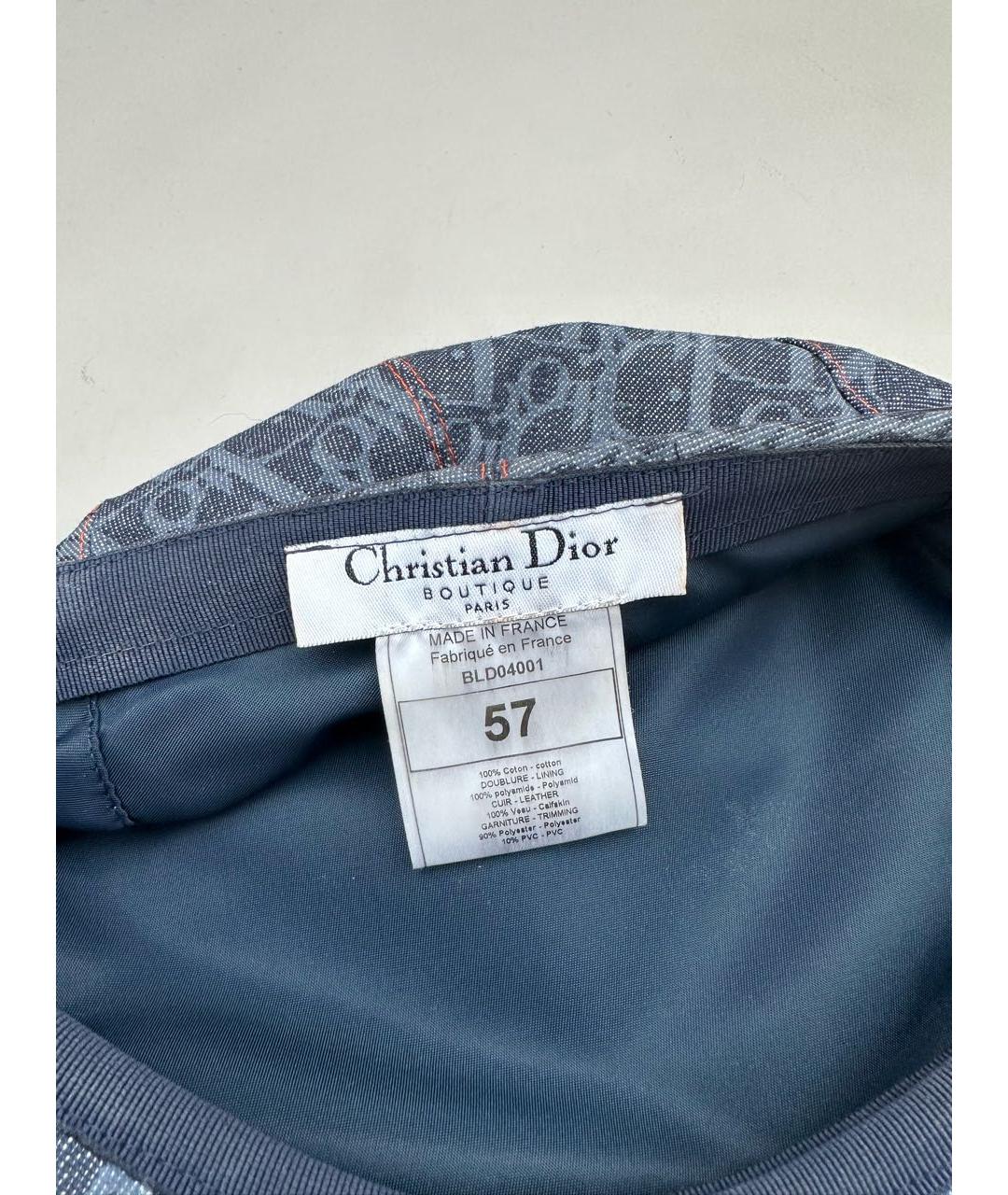 CHRISTIAN DIOR PRE-OWNED Темно-синяя хлопковая кепка, фото 8