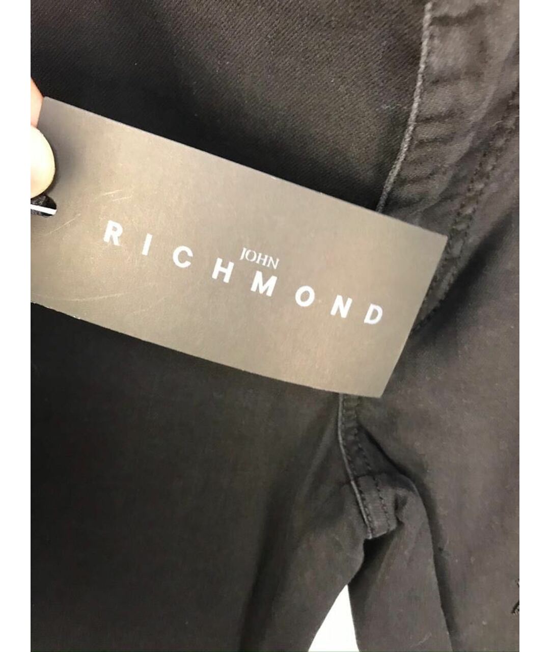 JOHN RICHMOND Черные хлопковые прямые джинсы, фото 4