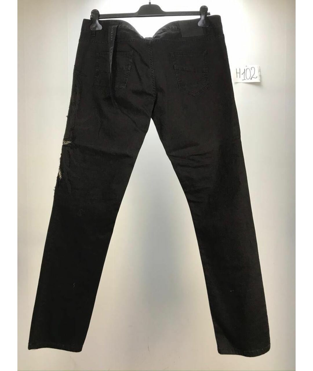 JOHN RICHMOND Черные хлопковые прямые джинсы, фото 2