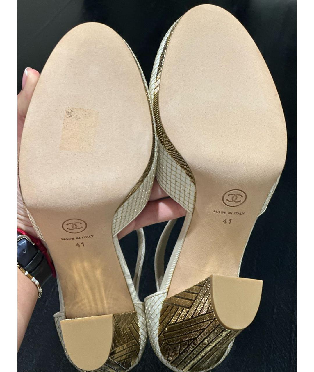 CHANEL Бежевые туфли, фото 5