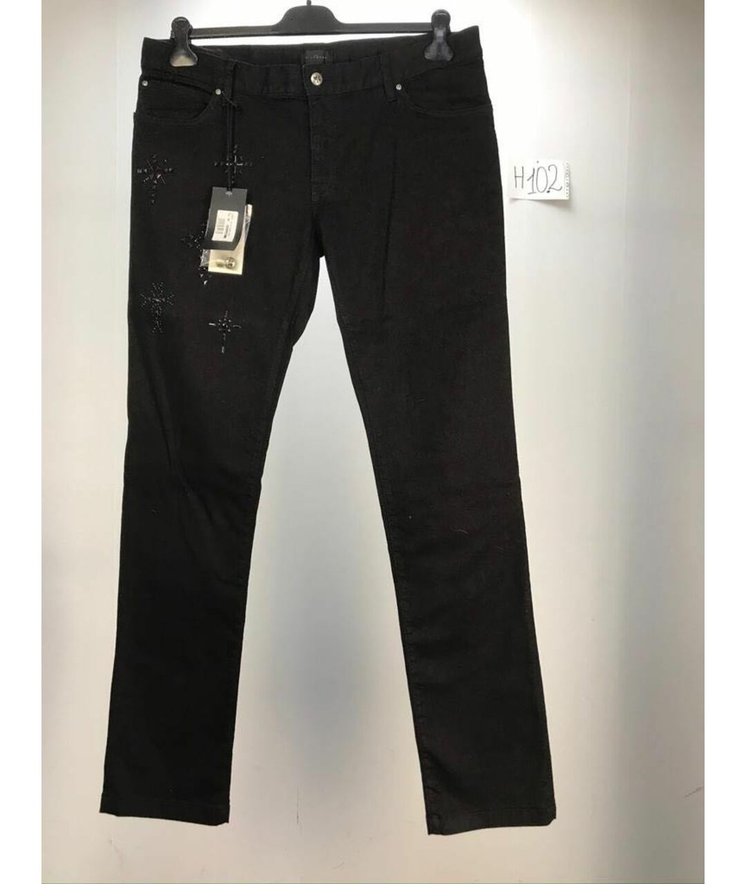 JOHN RICHMOND Черные хлопковые джинсы скинни, фото 5