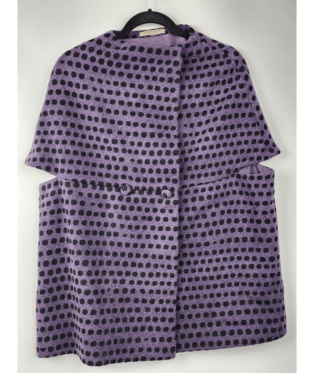 BOTTEGA VENETA Фиолетовое шерстяное пальто, фото 8