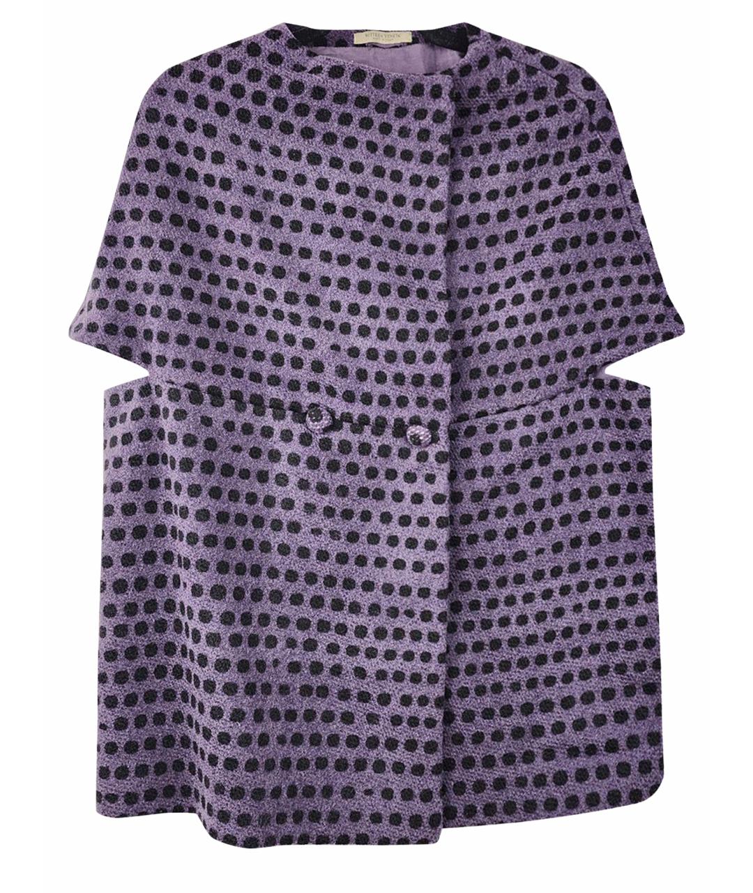 BOTTEGA VENETA Фиолетовое шерстяное пальто, фото 1