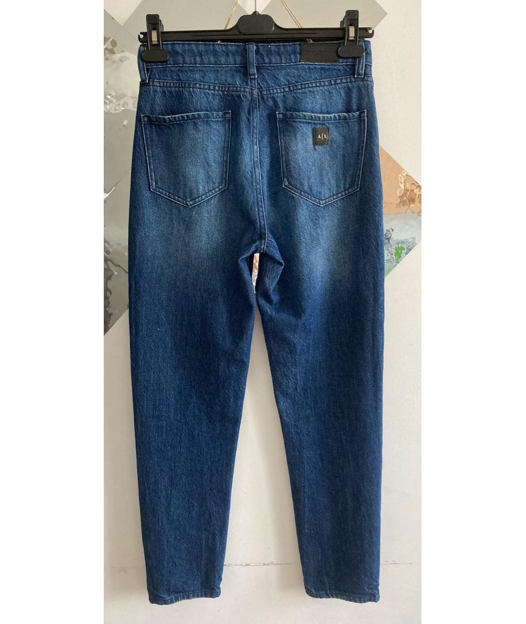 ARMANI EXCHANGE Темно-синие хлопковые прямые джинсы, фото 5