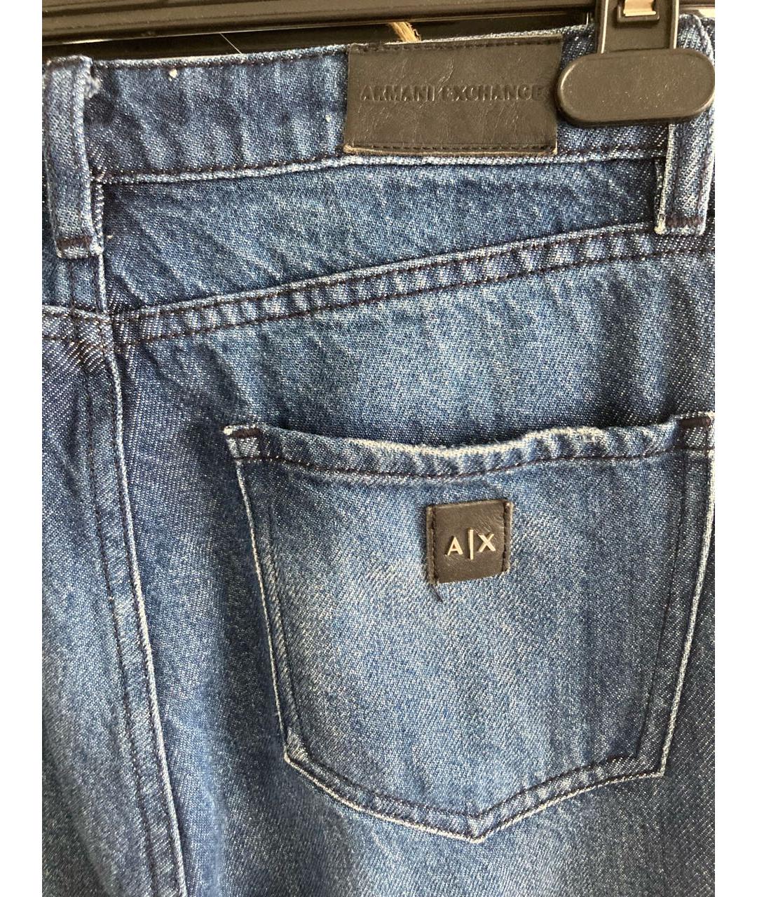 ARMANI EXCHANGE Темно-синие хлопковые прямые джинсы, фото 6