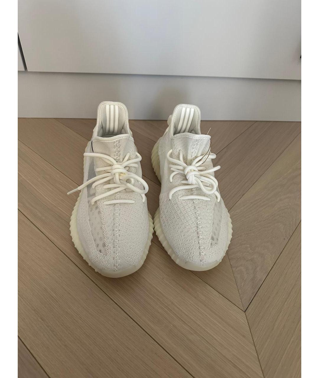 ADIDAS YEEZY Белые текстильные низкие кроссовки / кеды, фото 3