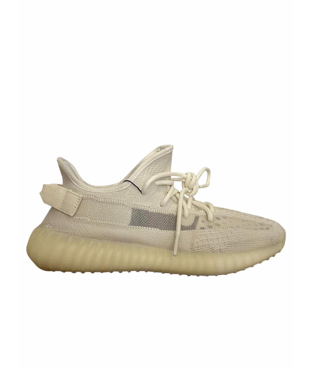 ADIDAS YEEZY Белые текстильные низкие кроссовки / кеды, фото 1