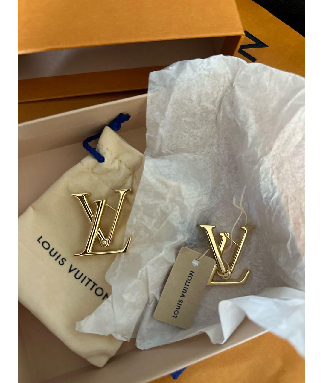 LOUIS VUITTON Золотые металлические серьги, фото 5