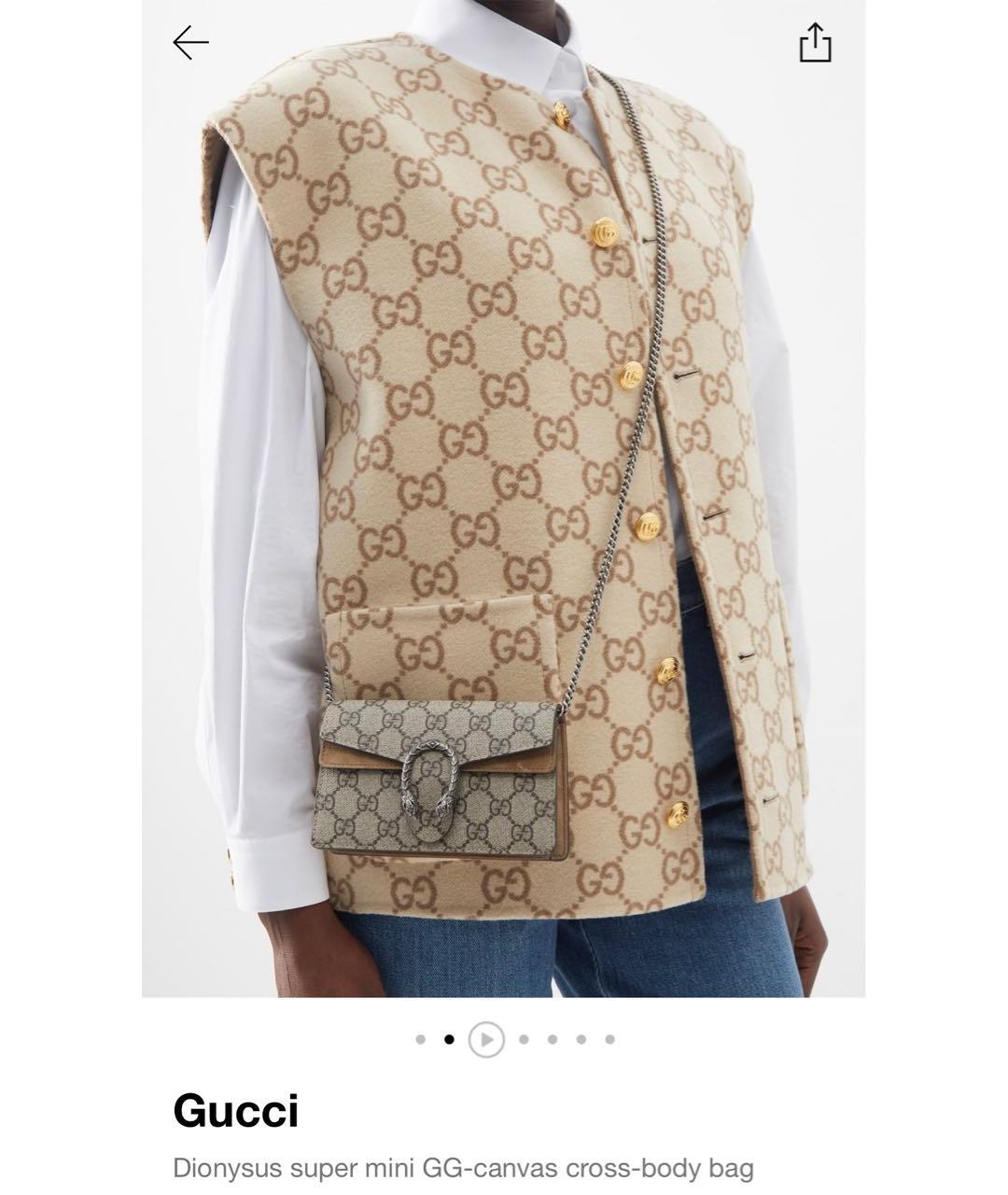 GUCCI Бежевая сумка через плечо из искусственной кожи, фото 2