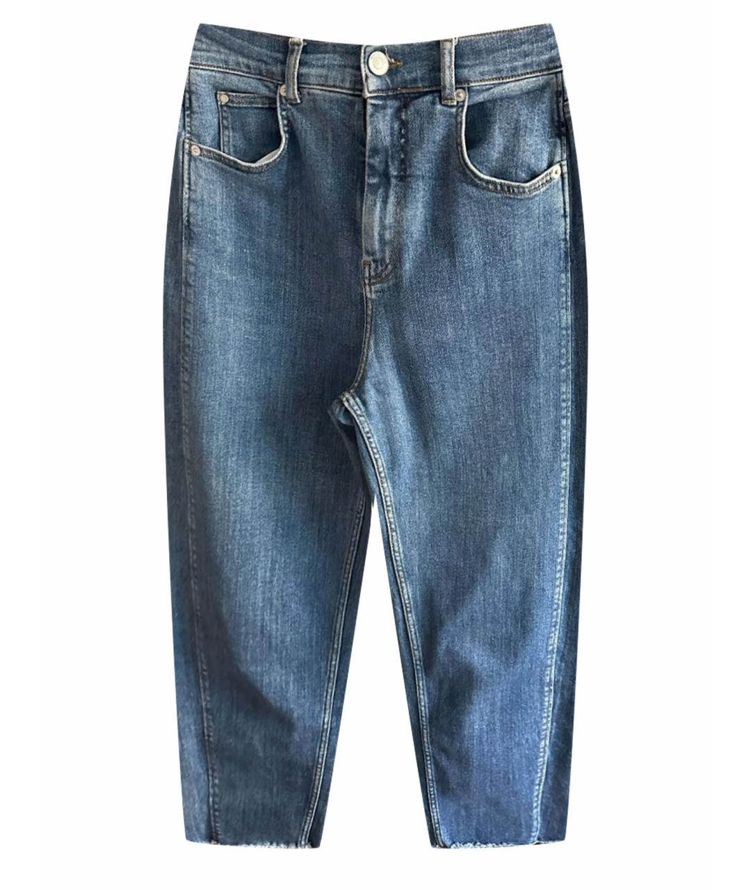 WHISTLES Синие хлопко-эластановые прямые джинсы, фото 1