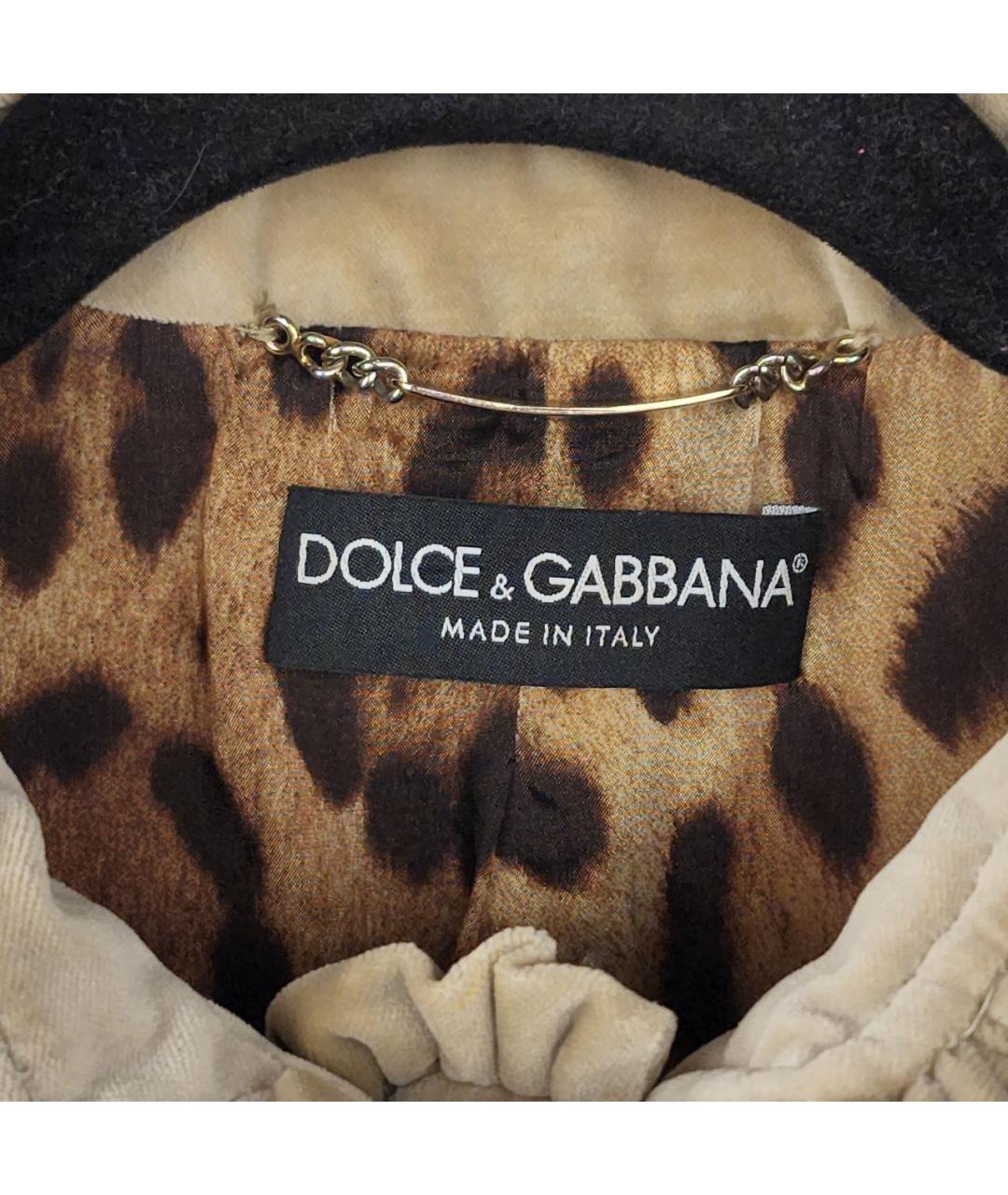 DOLCE&GABBANA Бежевый бархатный пиджак, фото 5