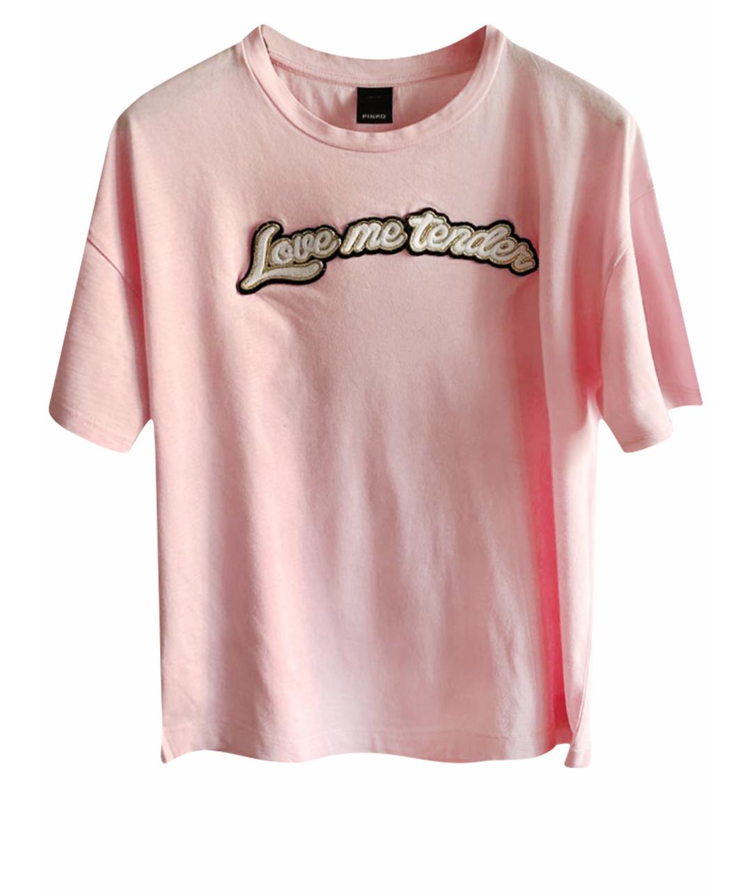 PINKO Розовая хлопковая футболка, фото 1