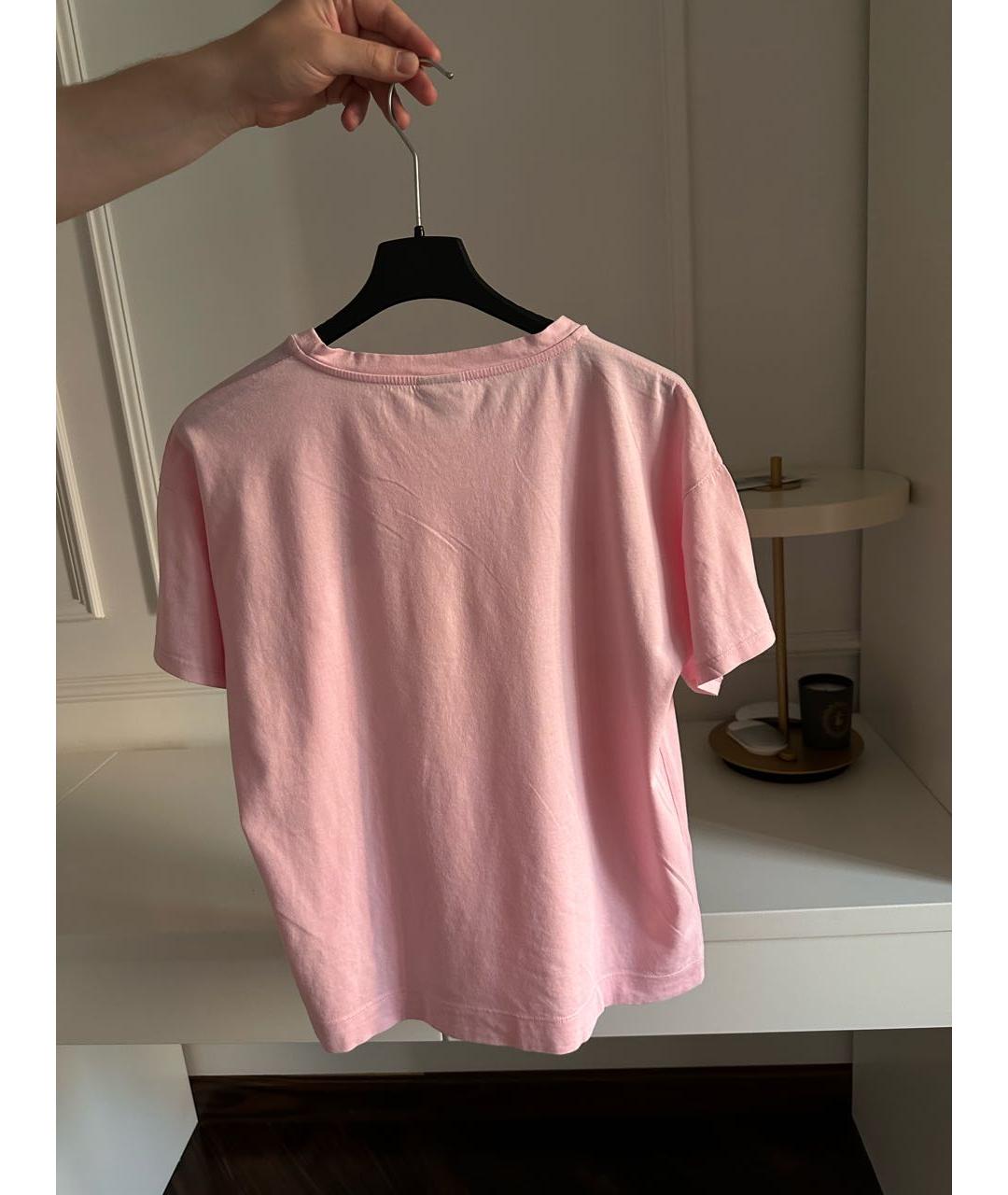 PINKO Розовая хлопковая футболка, фото 2