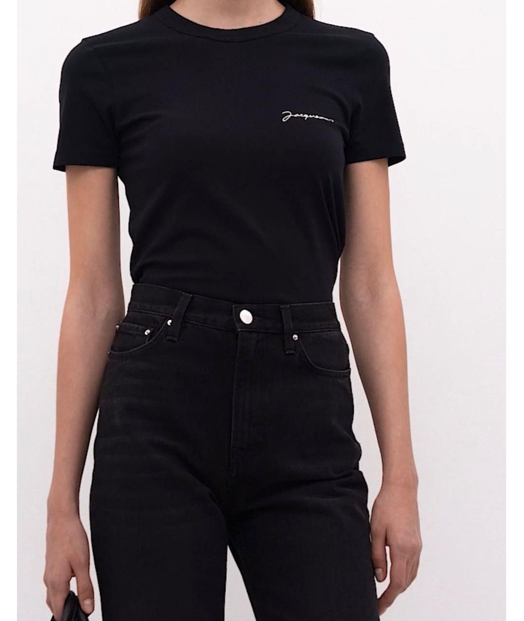 JACQUEMUS Черная хлопковая футболка, фото 4