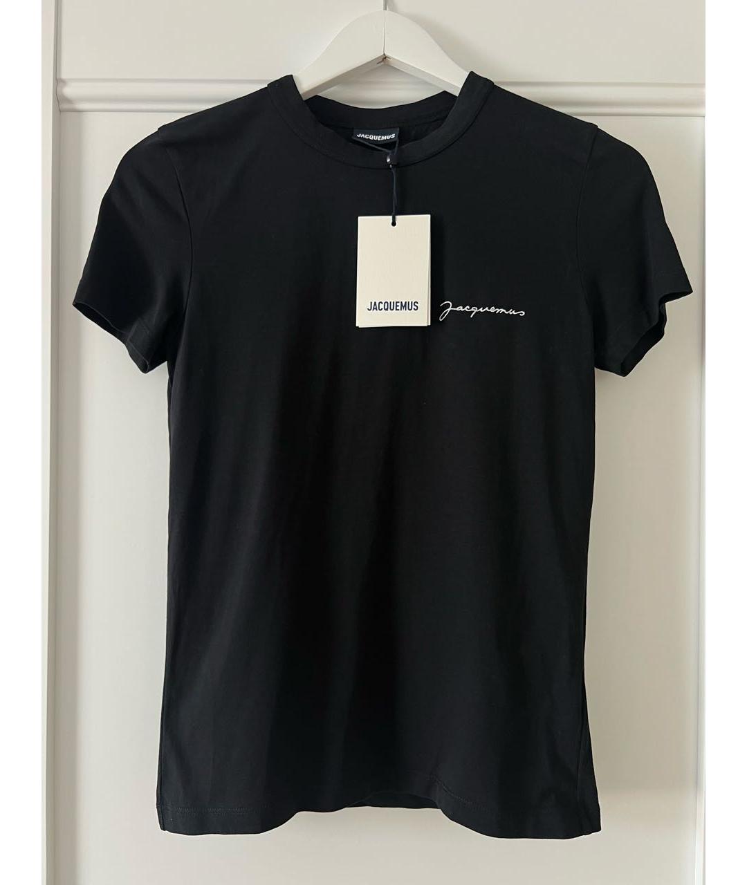 JACQUEMUS Черная хлопковая футболка, фото 3