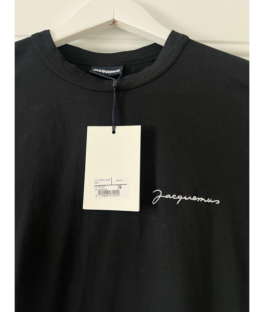 JACQUEMUS Черная хлопковая футболка, фото 2