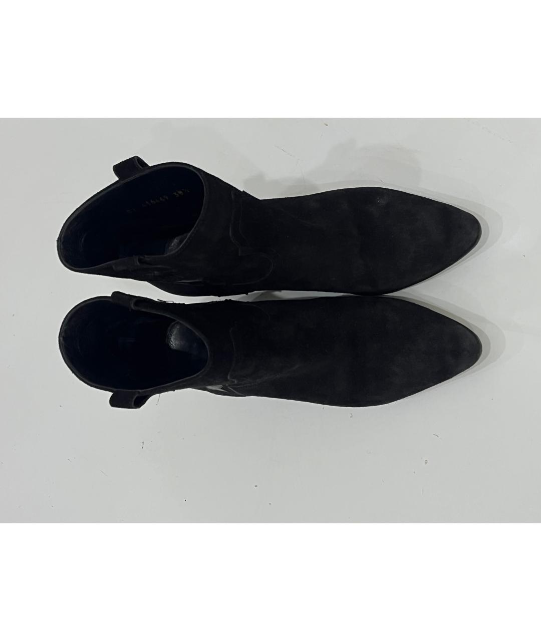 SAINT LAURENT Черные замшевые ботильоны, фото 2