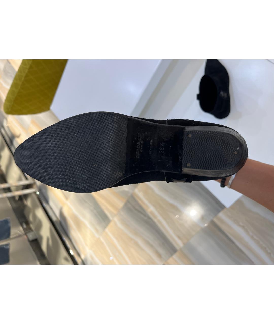 SAINT LAURENT Черные замшевые ботильоны, фото 5