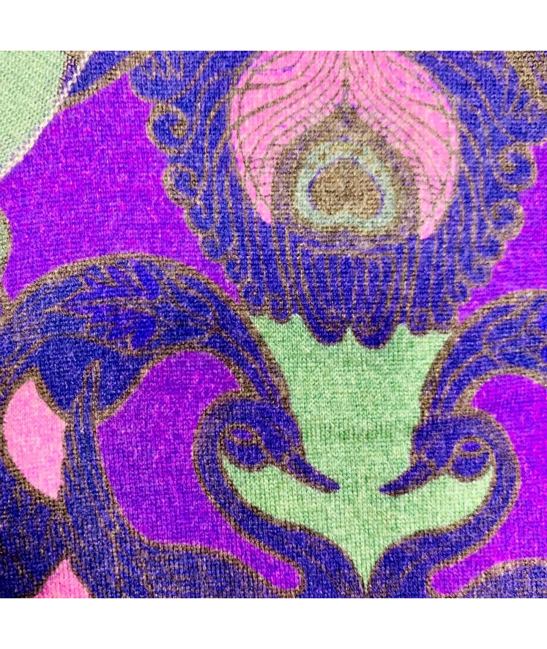 ROBERTO CAVALLI Фиолетовое кашемировое повседневное платье, фото 4