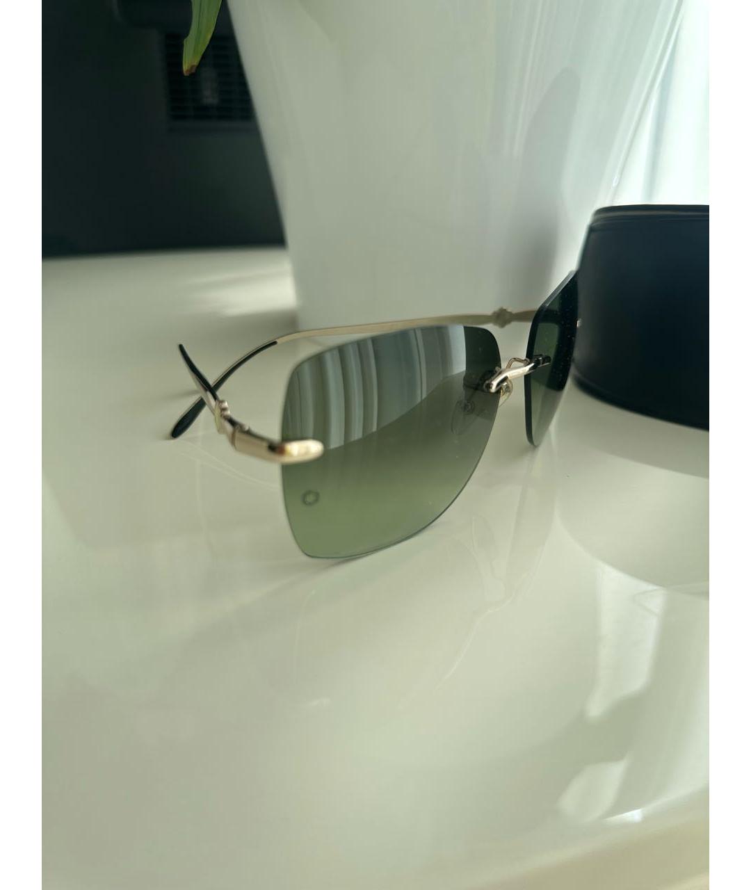 MONTBLANC Хаки металлические солнцезащитные очки, фото 3