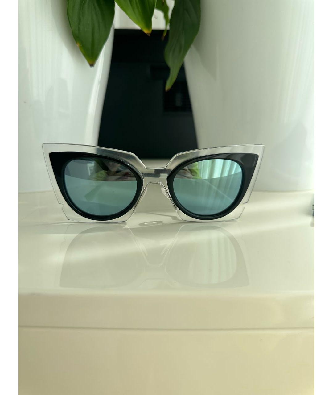 FENDI Бирюзовые пластиковые солнцезащитные очки, фото 7