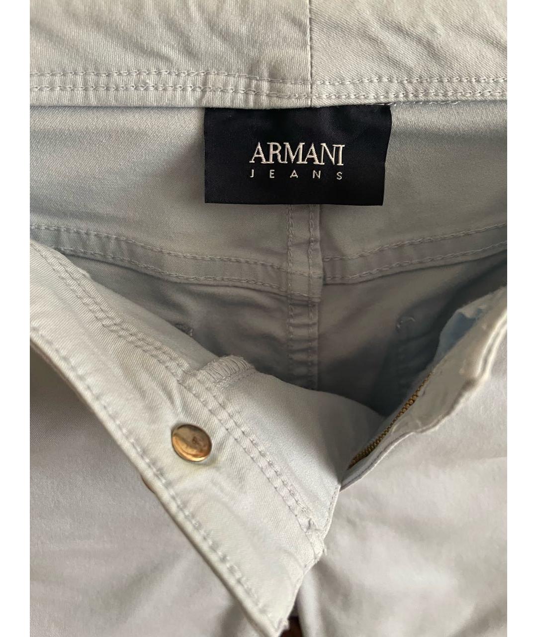 ARMANI JEANS Голубые хлопко-полиэстеровые джинсы слим, фото 3