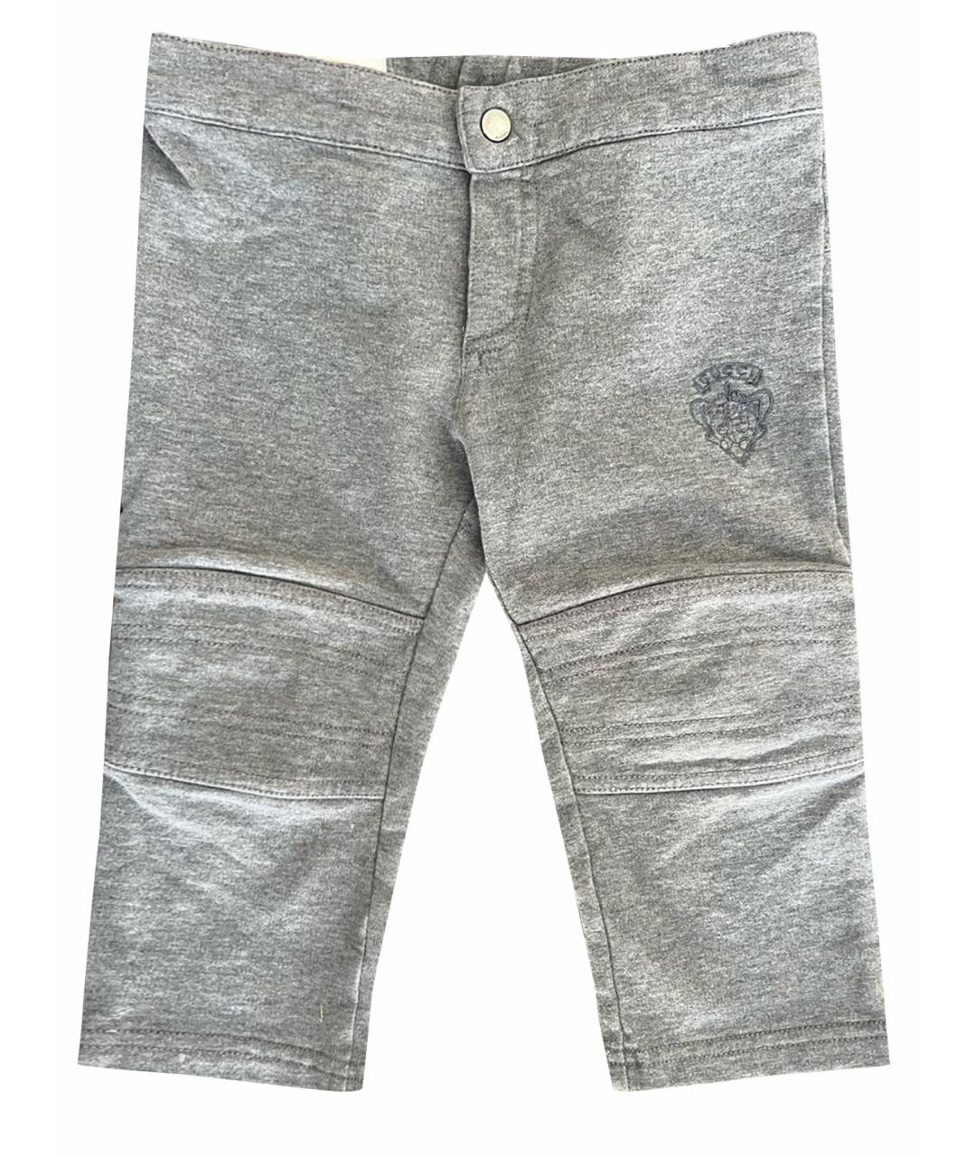 GUCCI KIDS Серые хлопковые брюки и шорты, фото 1