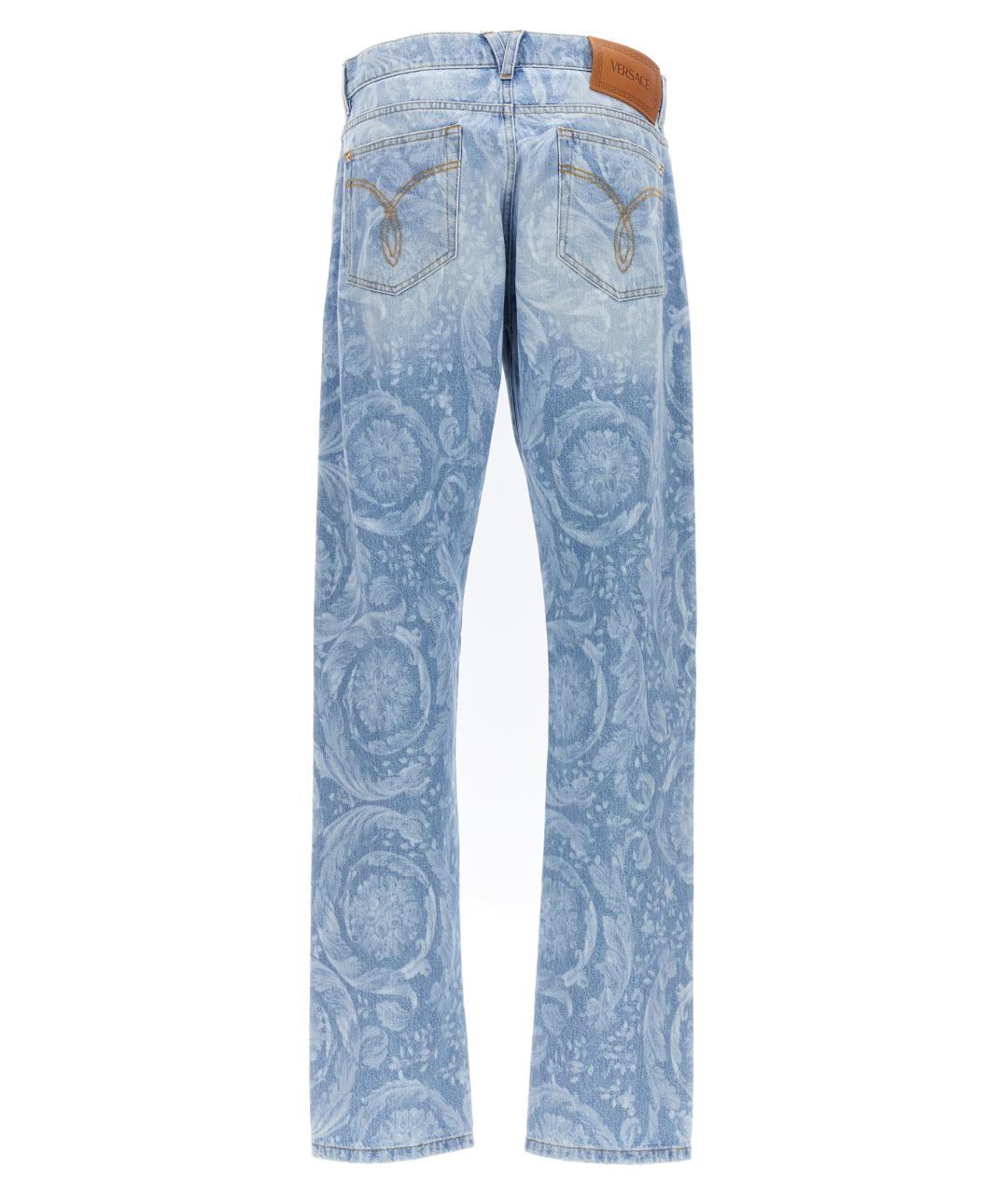 VERSACE Голубые прямые джинсы, фото 2