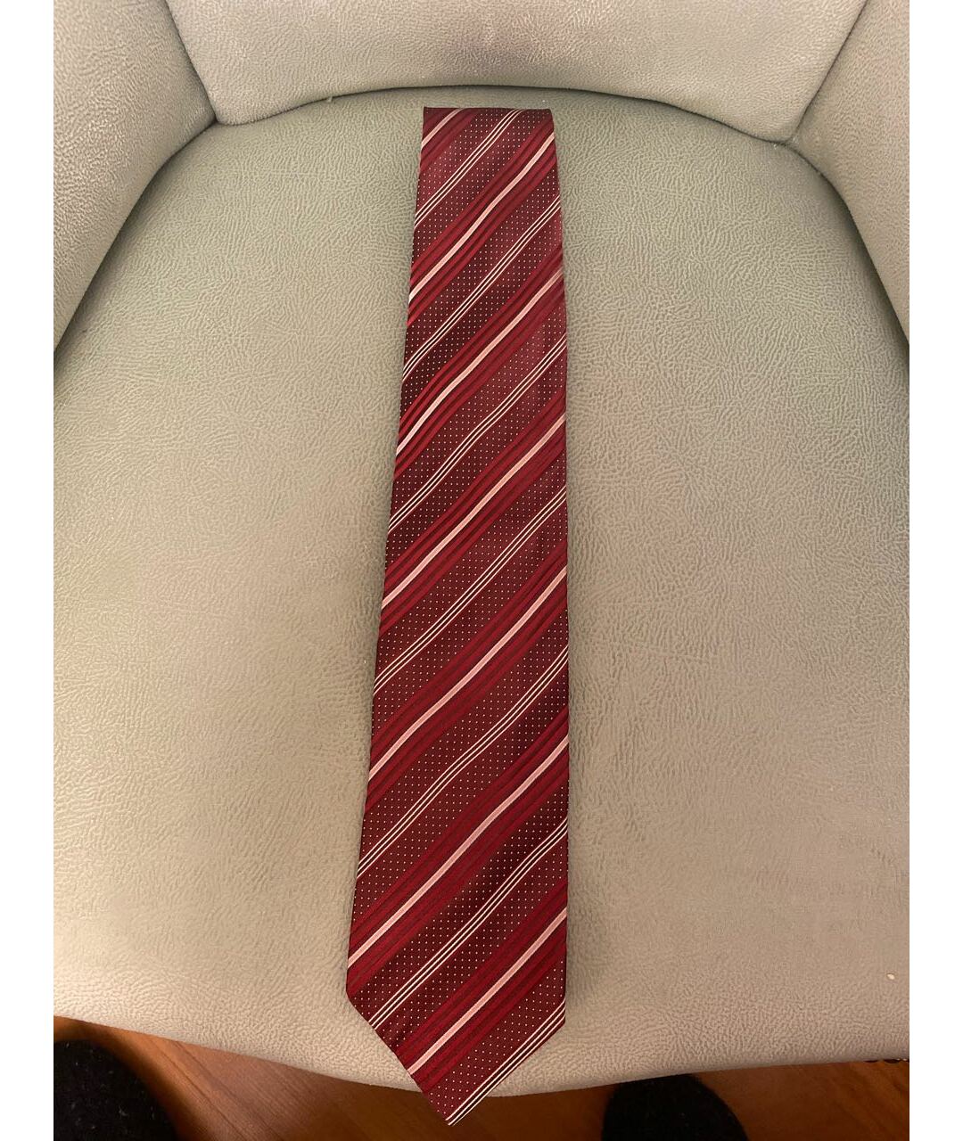 ERMENEGILDO ZEGNA Бордовый шелковый галстук, фото 4