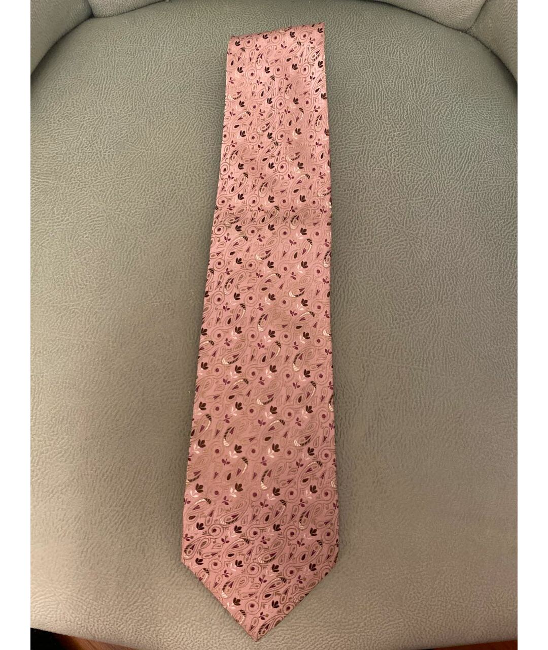 ERMENEGILDO ZEGNA Розовый шелковый галстук, фото 4
