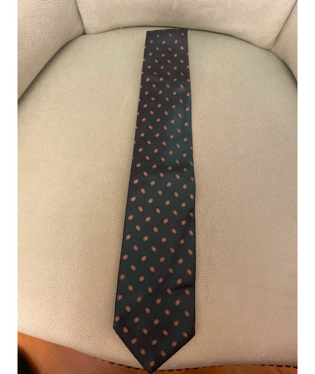 BRIONI Зеленый шелковый галстук, фото 4