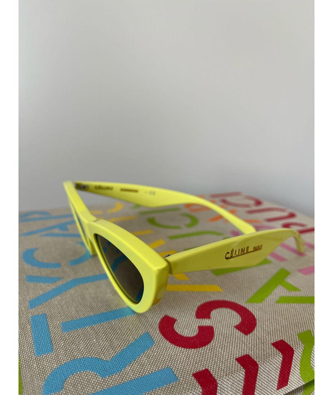 CELINE Желтые пластиковые солнцезащитные очки, фото 2