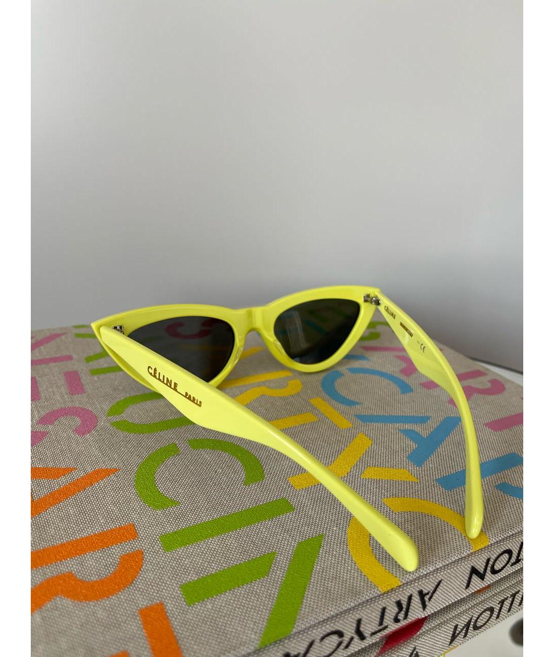 CELINE PRE-OWNED Желтые пластиковые солнцезащитные очки, фото 3