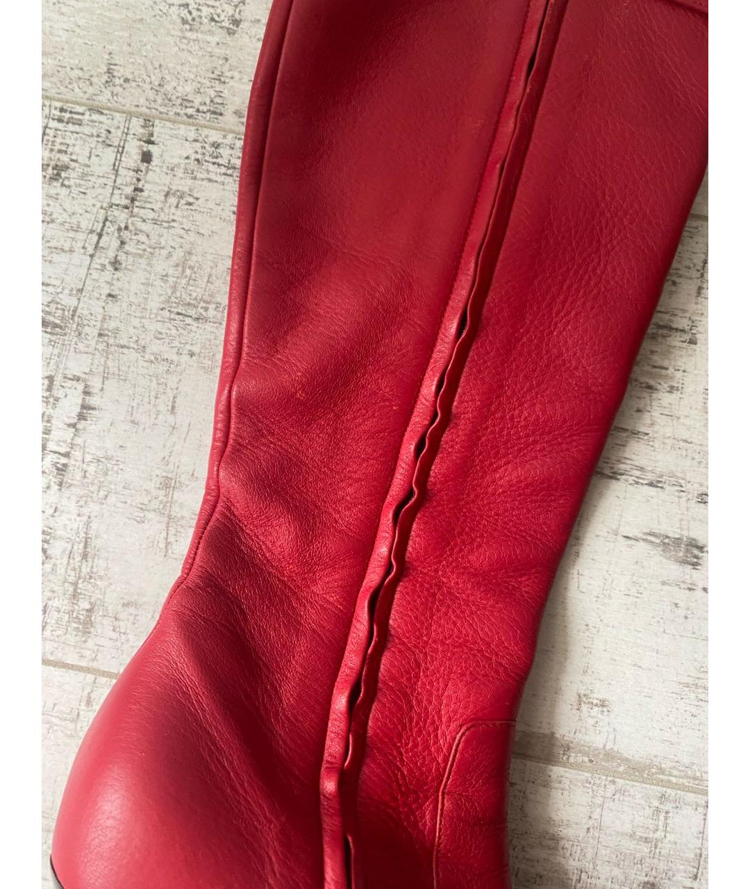 VALENTINO Красные кожаные сапоги, фото 6