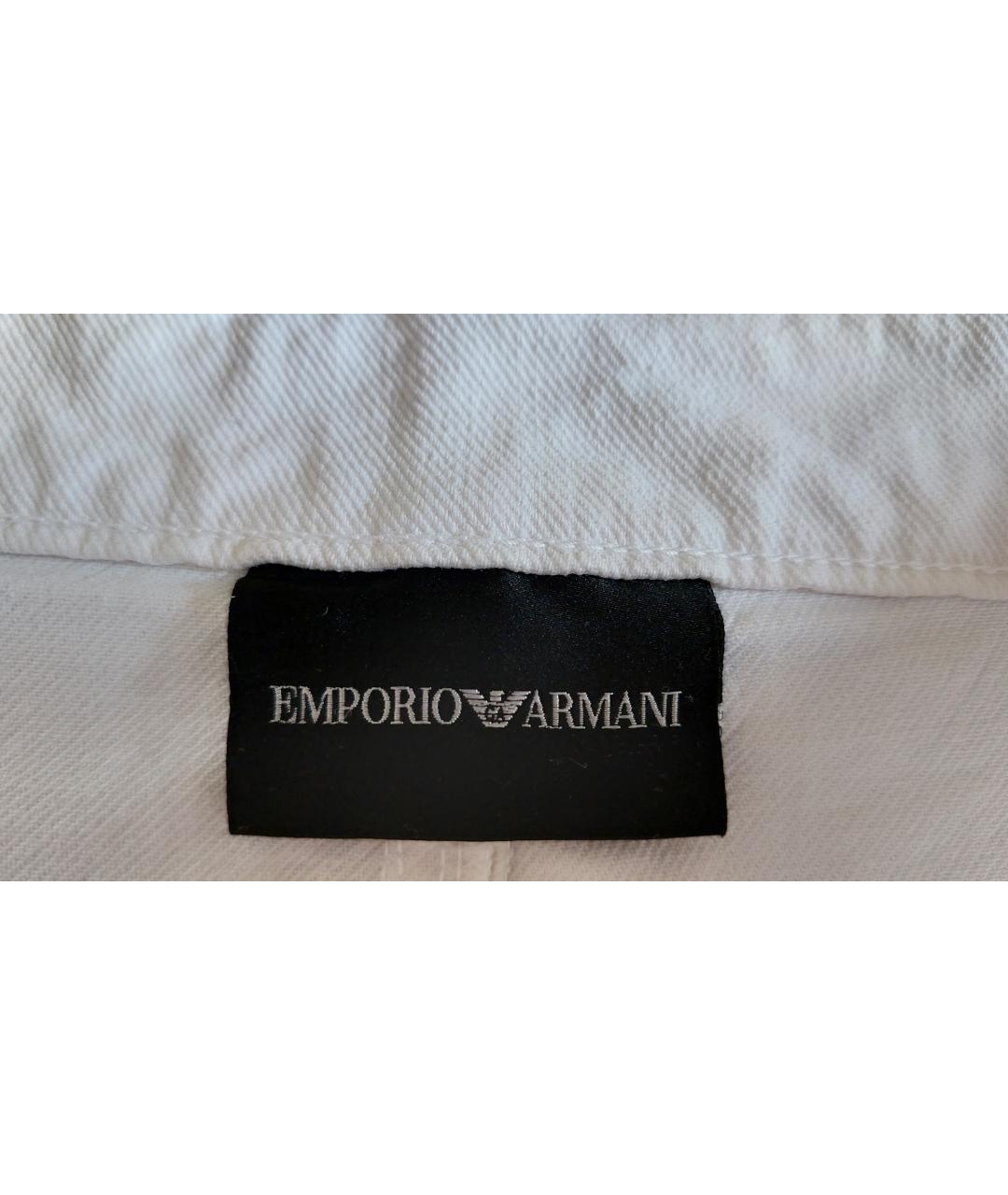 EMPORIO ARMANI Белая хлопковая юбка миди, фото 4