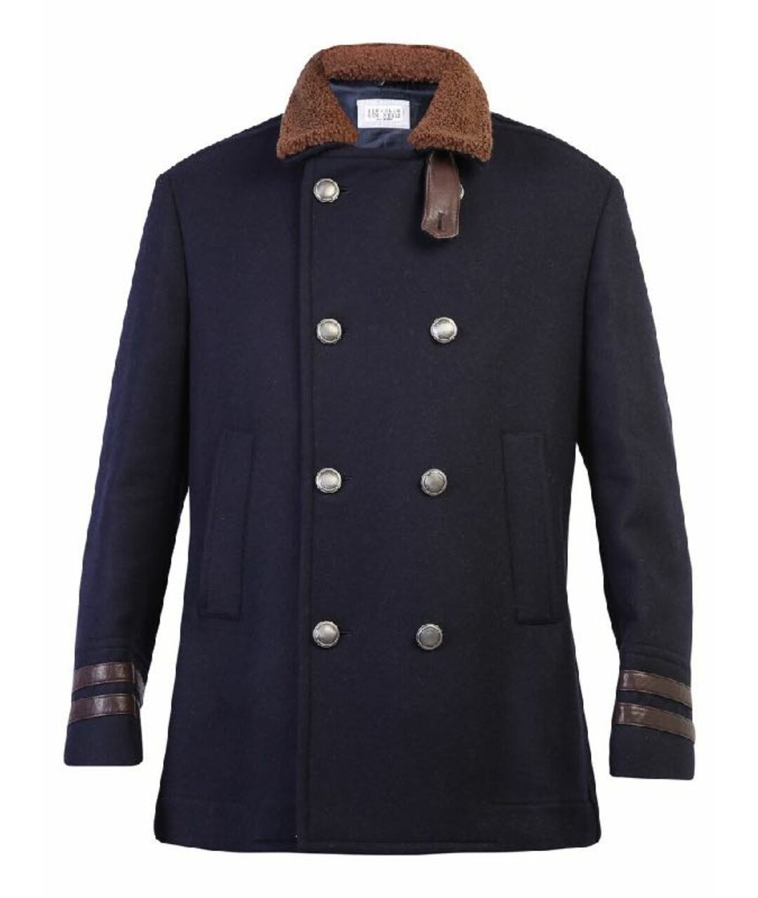 BRUNELLO CUCINELLI Темно-синее шерстяное пальто, фото 1