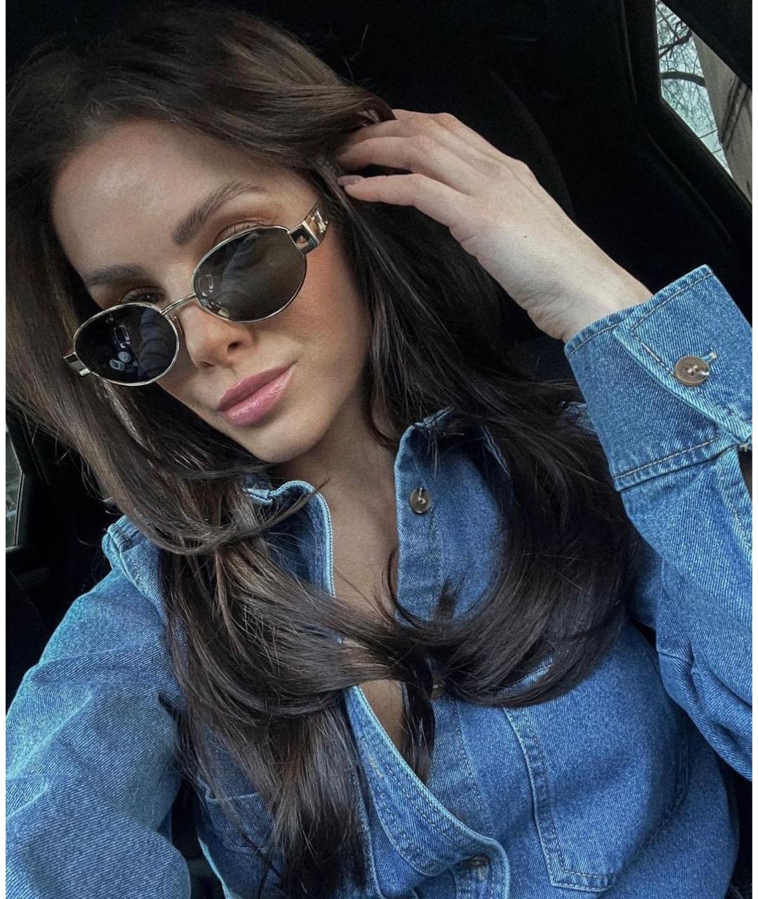 CELINE Золотые металлические солнцезащитные очки, фото 3