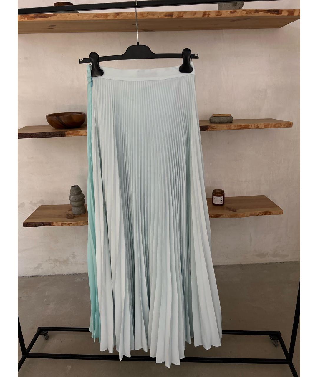 FENDI Голубая полиэстеровая юбка макси, фото 4