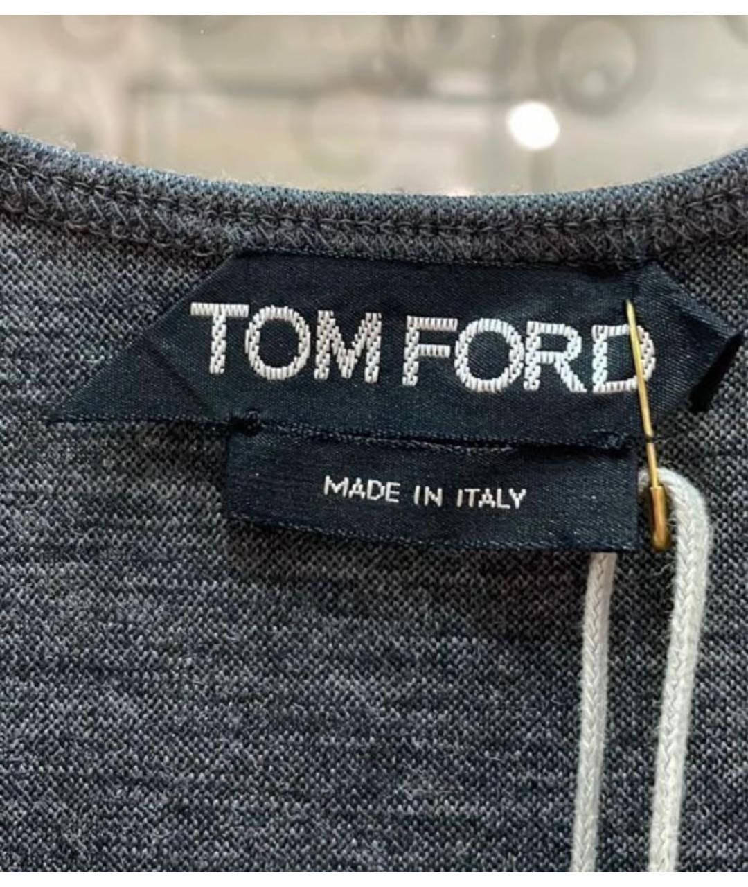 TOM FORD Антрацитовая хлопко-эластановая майка, фото 2