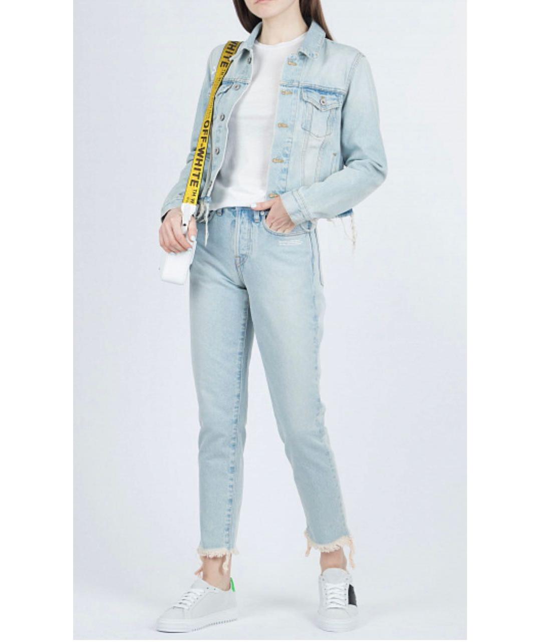 OFF-WHITE Голубая хлопковая куртка, фото 2