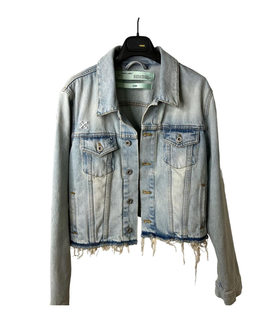 OFF-WHITE Голубая хлопковая куртка, фото 8