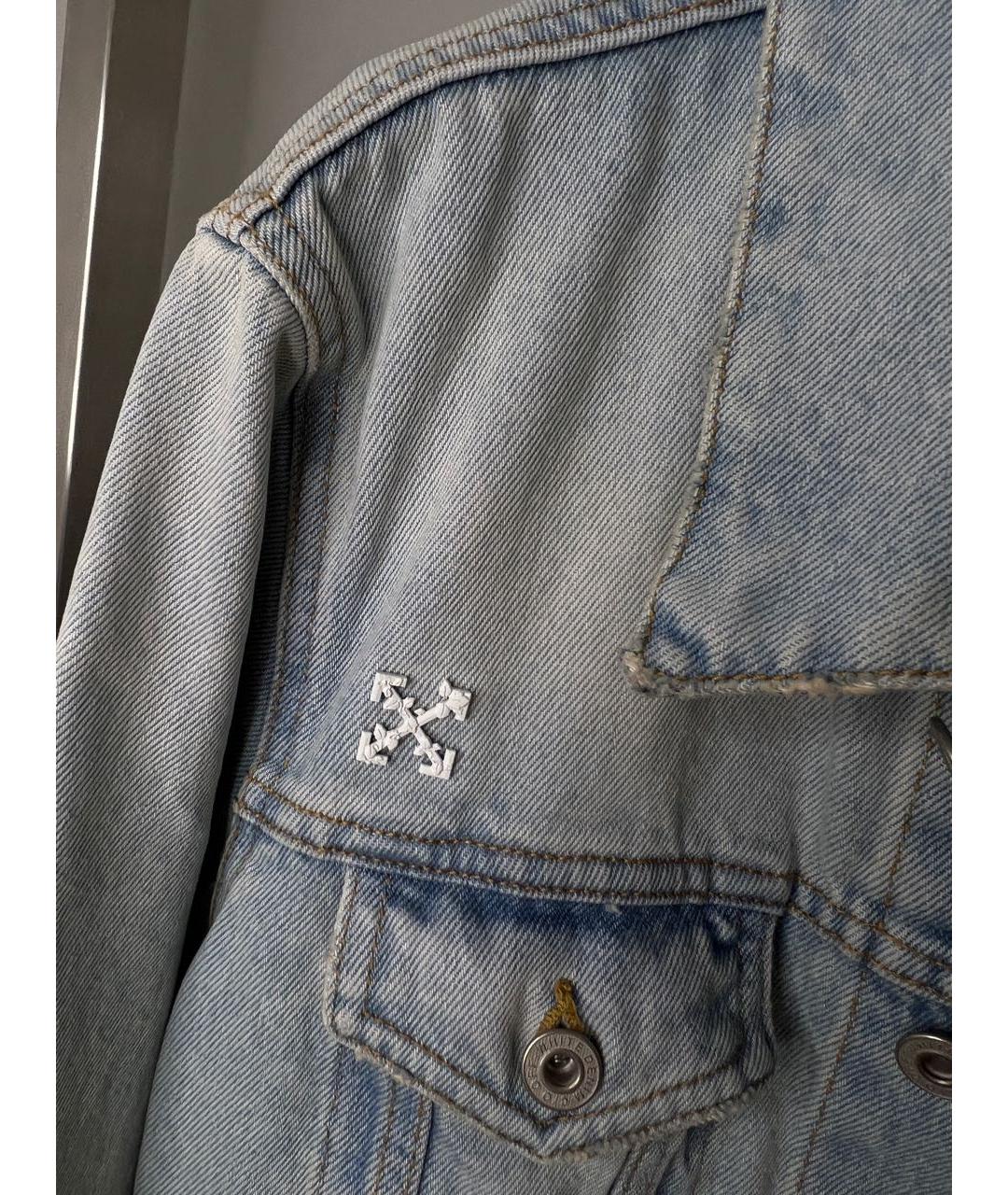 OFF-WHITE Голубая хлопковая куртка, фото 4